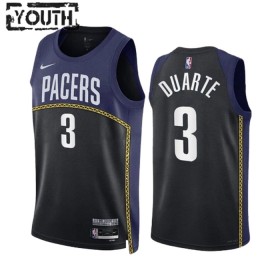 Indiana Pacers Chris Duarte 3 Nike 2022-23 City Edition Musta Navy Pelipaidat Swingman - Lasten